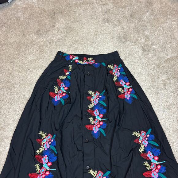 Engineered Garments Tuck Skirt FW24 Cotton Floral Embroidery Women's 1 - Picture 2 of 9